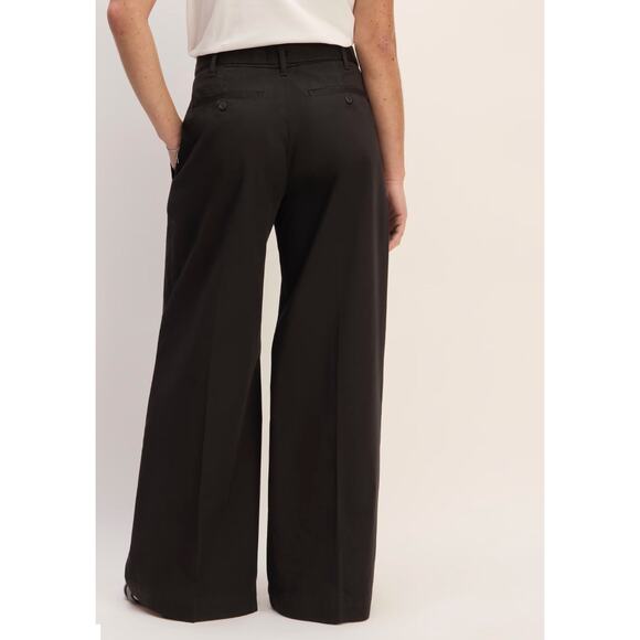 NWOT Everlane The Pleated Wide-Leg Chino In Black Size 2 - Picture 2 of 8